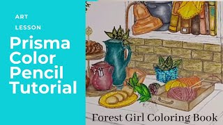 How to Color Bricks with Prisma Pencils  Easy  Forest Girl adultcoloring howtocolor [upl. by Hayn]