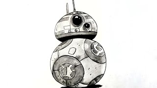 Drawing BB8 From Star Wars  Drawing Star Wars [upl. by Nel]