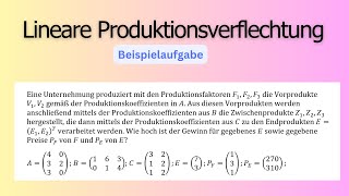 Lineare Produktionsverflechtung [upl. by Fellows]