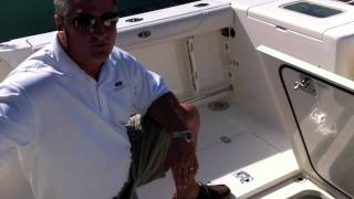 Pursuit 345 Offshore Walkthrough Part 3 Cockpit  Caribee Boat Sales [upl. by Annaiuq]