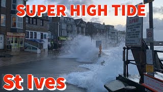 ST IVES at SUPER HIGH TIDE with STORM surge [upl. by Sammy]