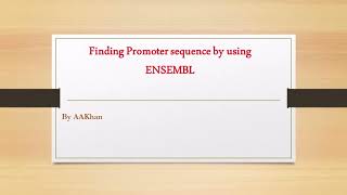 Finding promoter sequence [upl. by Bum679]