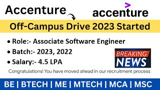 Accenture OffCampus Drive 2023  2022 BATCH  ASE Role  Biggest Hiring  Congrats Mail  PART1 [upl. by Neala979]