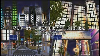 TOP 12 AESTHETIC CITIES  PROPS ID  SAKURA SCHOOL SIMULATOR [upl. by Ynnelg4]