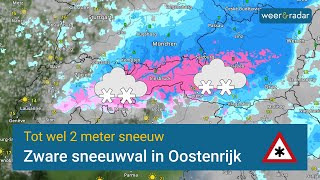 Zware winterinval in Oostenrijk met veel sneeuw sneeuw alpen oostenrijk [upl. by Vidda]