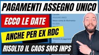 PAGAMENTI ASSEGNO UNICO MAGGIO 2024 date su iban e carta RDC [upl. by Adiari]