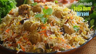 మిల్మేకర్  సోయా బిర్యాని  how to make hyderabadi style veg dum soya biryani in Telugu vismai food [upl. by Anair]