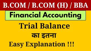 Trial Balance  How to Prepare Trial Balance   Ledger Posting  BCOM  CA Foundation Semester 1 [upl. by Dugan]