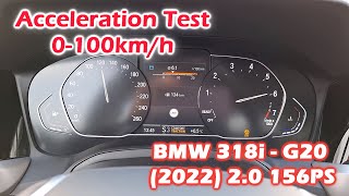 BMW 318i 2022 G20 156PS  Test przyspieszenia 0100kmh [upl. by Steinman]