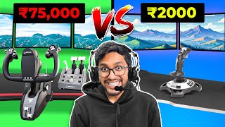 Rs 75000 Flight Yoke VS Rs 2000 Flight Joystick Best Flight Simulators [upl. by Hobbs]