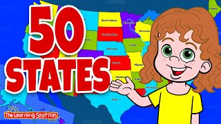 50 States ♫ Rhyming and In Alphabetical Order ♫ Childrens Song by The Learning Station [upl. by Adnicul929]