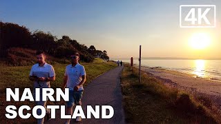 Nairn Town amp Nairn Beach in The Scottish Highlands  Relaxing Sunset Walk  Scotland in 4K [upl. by Witt]