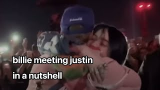 billie eilish MEETING JUSTIN BIEBER in a nutshell [upl. by Nev]