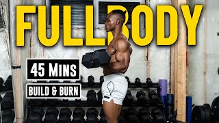 45 Minute Full body Dumbbell Workout No Bench  Build Muscle amp Burn Fat 19 [upl. by Madriene]