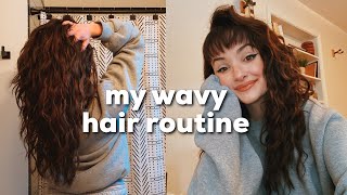 UPDATED WAVY HAIR ROUTINE 2a  2b wash day [upl. by Yardna818]