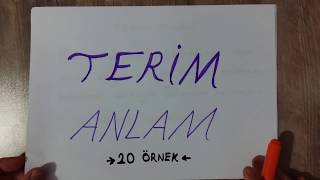 024➡ Sözcükte Anlam TERİM ANLAM 210 ÖRNEK CÜMLE için açıklamaya bakınız [upl. by Aeynod]