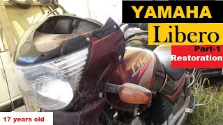 Yamaha Libero RestorationPart1 HealightBatterylock setWiringTank [upl. by Esinyl]