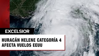 Huracán Helene se fortalece a categoría 4 cancelan miles de vuelos en EU [upl. by Nona]