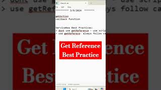 ServiceNow Get Reference Best Practice  servicenow skfacts [upl. by Cristabel]