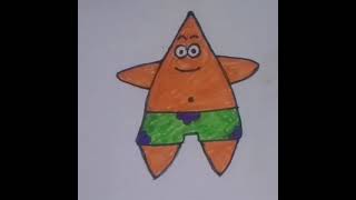 How to draw Patrick Star for kids  simple draw Patrick Star [upl. by Wilterdink]