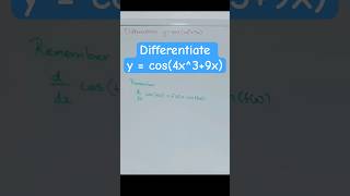 Differentiate trigonometric function y  cos4x39x [upl. by Etep864]