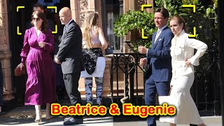 Princesses Beatrice Eugenie and Edo were spotted having lunch at a pub in Mayfair [upl. by Coumas]