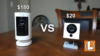 Ring Stick Up Cam Wired 2018 vs Wyze Cam 2  Comparing Features Video and Audio Quality [upl. by Anaiek]