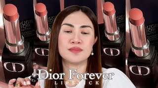 DIOR  ROUGE DIOR FOREVER  DIOR LIPSTICK  TRANSFER PROOF FORMULA amp NEW ROUGE DIOR BLUSH  SWATCHES [upl. by Strephonn]