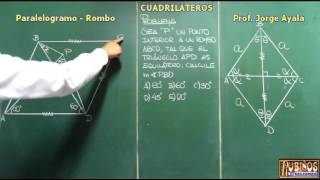 PARALELOGRAMOS  ROMBO  PROBLEMA RESUELTO [upl. by Derf]