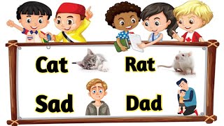 Three Letter Words ।। Short Vowel A Word families with Pictures ।। Learn Phonic ।। kidstunestimes [upl. by Senskell]