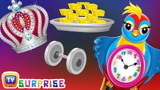 Surprise Eggs Nursery Rhymes Toys  Hickory Dickory Dock  Learn Colours  ChuChu TV [upl. by Ylrae]