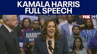 Kamala Harris sends special message to Donald Trump at Philly rally  FULL SPEECH [upl. by Ardnasella]