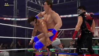 WWE 2K24 Survivor Series WarGames Team Cody Rhodes vs Team John Cena Ai Full Match [upl. by Nnylarej]