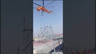 Crane helicopter hoisting tower process [upl. by Erehs]