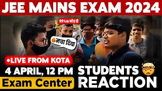 JEE Mains 20244 April Shift 1 Exam Student Reaction LIVE from Kota  Paper Level Weightage Cutoff [upl. by Reckford]