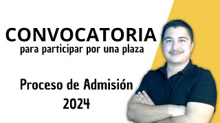 CONVOCATORIA para participar por una PLAZA DOCENTE [upl. by Hephzipa]