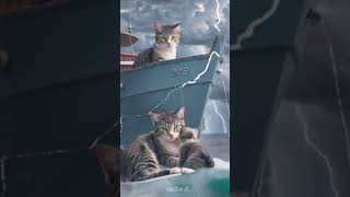 Kitty on the titanic boat 😹😹anime cat kitty ytshorts [upl. by Horlacher435]