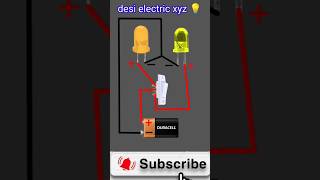 two LED 2 switch light 16 volt 9V battery electric wiring shortselectrical [upl. by Onaivatco]