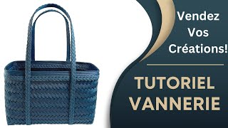 TUTORIEL VANNERIE SAC A MAIN TRESSE 5 BRANCHES n°22 [upl. by Steve313]