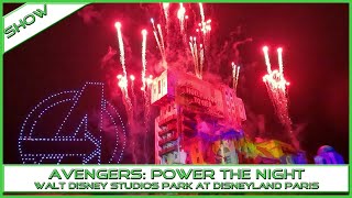 Disneyland Paris Avengers Power the Night Disney Studios Park Hollywood Tower Hotel Drohnenshow [upl. by Eseilana]