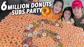 6 MILLION SUBSCRIBERS DONUT PARTY  Ranz and Niana [upl. by Ayvid]