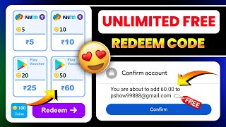 Unlimited Free Google Play Redeem Code  Free Redeem Code App 2024  How To Get Free Redeem Code [upl. by Litnahc]