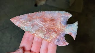 Making A Flint Ridge Snyders Flintknapping An Arrowhead [upl. by Rockey173]