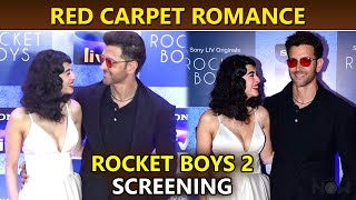 Lovebirds Hrithik Roshan Saba Azad Give Romantic Looks To Each Other  Rocket Boys 2 Screening [upl. by Nrubua]