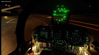 Night Catapult Launch of F18 on Aircraft Carrier  DCS [upl. by Anileme234]