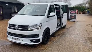 T6 LWB 5 seat Highline Kombi 6 speed 150bhp with Satnav Xenons twin sliding electric Doors Kombi [upl. by Riorsson]