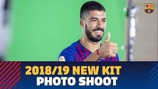 Barças 201819 new kit photo shoot [upl. by Enetsirk]