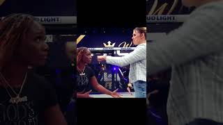 Claressa Shields vs Savannah Marshall  Staredown before PFL MMA fight [upl. by Plate650]