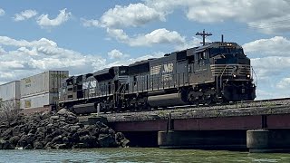 Pair Of EMD SD70ACC amp SD70ACe Startup And Throttle Up HEADPHONES ON [upl. by Huskey]