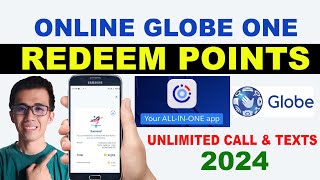 HOW TO REDEEM REWARD POINTS ON GLOBE ONE  GET UNLIMITED CALL AND TEXTS  TAGALOG TIPS 2024 [upl. by Llehsal]